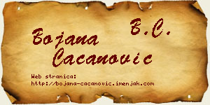 Bojana Cacanović vizit kartica